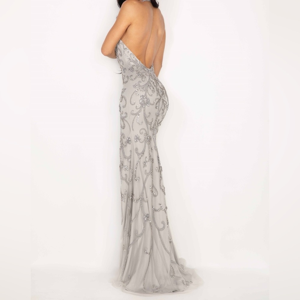Terani Couture Silver Prom Dress - Picture 2 of 3